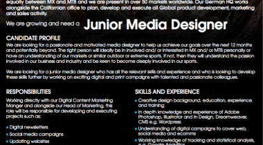 O'Neal sucht Media Designer!